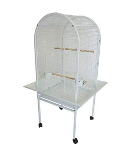 YML ER22 1/2" Bar Spacing Dome Top Parrot Bird Cage, 22" x 22", White
