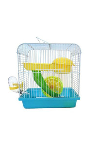 H167BL Dwarf Hamster, Mice Cage, with Accessories, Blue