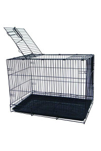 20" Small Animal,Dog Kennel Cage With Bottom Grate, Black Body with Black Tray