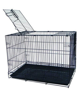 20" Small Animal,Dog Kennel Cage With Bottom Grate, Black Body with Black Tray