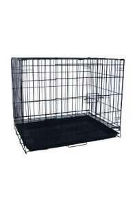 24" Dog Kennel Cage With Bottom Grate, Black