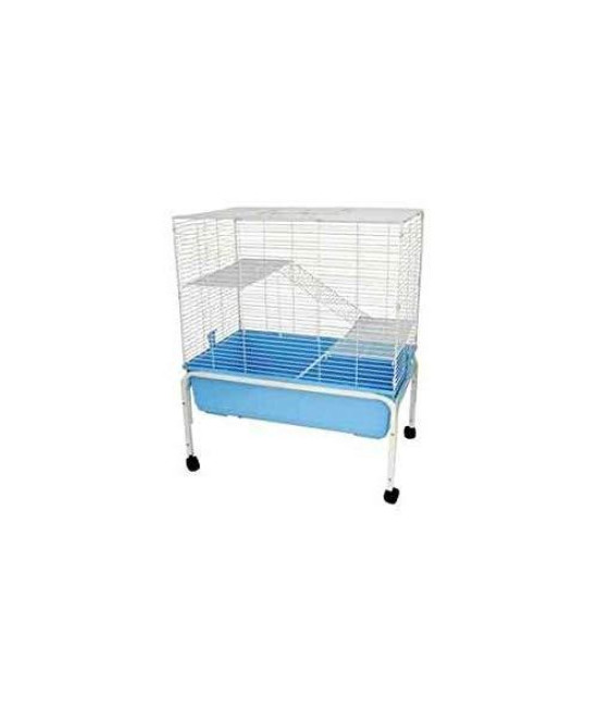 3 Levels Indoor Animal Cage Cat Ferret With Stand In Blue
