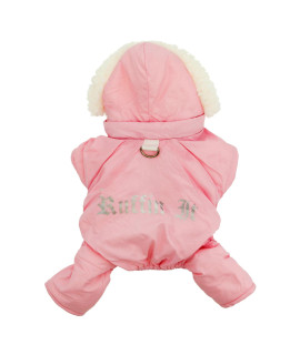 Pink Ruffin It Dog Snow Suit Harness(Size-l)