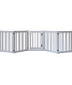Highlander Series Solid Wood Pet Gates are Handcrafted by Amish Craftsman - 32" High - 5 Panel Walk Through - Pumice Grey