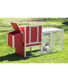 New Age Farm Sonoma Chicken Coop in Red and Maple