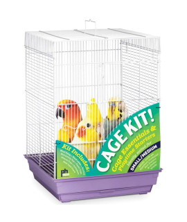 Square Top Bird Cage Kit - Purple