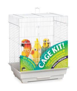 Square Top Bird Cage Kit - White