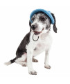 Pet Life 'Sea Spot Sun' Uv Protectant Adjustable Fashion Mesh Brimmed Dog Hat Cap, Blue - Large