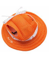Pet Life 'Sea Spot Sun' Uv Protectant Adjustable Fashion Mesh Brimmed Dog Hat Cap, Orange - Large