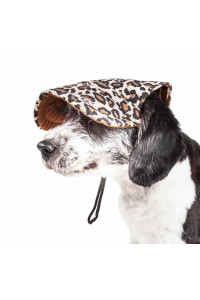 Pet Life 'Cheetah Bonita' Cheetah Patterned Uv Protectant Adjustable Fashion Dog Hat Cap, Cheetah Pattern - Medium