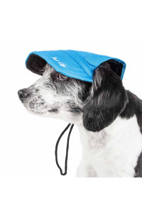 Pet Life 'Cap-Tivating' Uv Protectant Adjustable Fashion Dog Hat Cap, Blue - Large