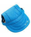 Pet Life 'Cap-Tivating' Uv Protectant Adjustable Fashion Dog Hat Cap, Blue - Large