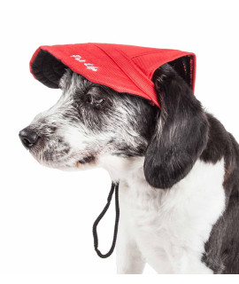 Pet Life 'Colorfur' Uv Protectant Adjustable Fashion Canopy Brimmed Dog Hat Cap, Rainbow - Large