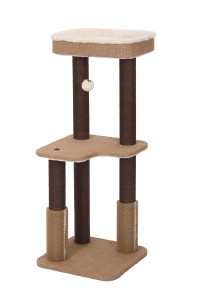 PetPals Balmy - Jute Three Level Cat Tree with Perches with Rubber Massager