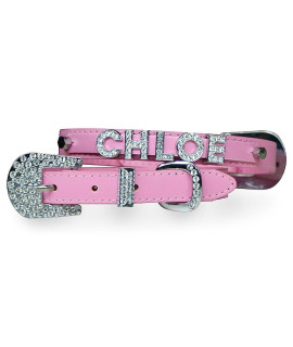 Foxy Matte Dog Collar with Letter Strap - Pink