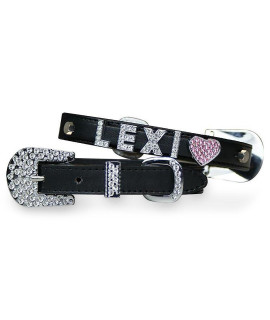 Foxy Matte Dog Collar with Letter Strap - Black