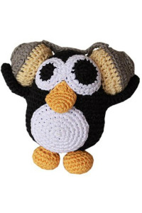 Knit Knacks Hipster Penguin Organic Dog Toy