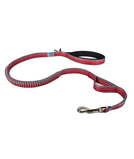 Bungee Traffic Dog Leash by Canine Equipment - Red/Grey