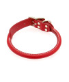 Round Leather Dog Collar by Auburn Leather - Red
