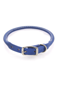 Round Leather Dog Collar by Auburn Leather - Royal Blue