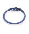 Round Leather Dog Collar by Auburn Leather - Royal Blue