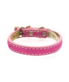 Saratoga Suede Leather Dog Collar by Auburn Leather - Pink