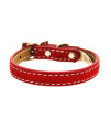 Saratoga Suede Leather Dog Collar by Auburn Leather - Red