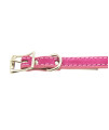 Saratoga Suede Leather Dog Collar by Auburn Leather - Pink