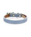 Tuscan Leather Dog Collar by Auburn Leather - Light Blue