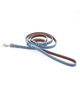 Tuscan Leather Dog Leash by Auburn Leather - Light Blue
