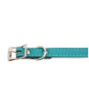 Tuscan Leather Dog Collar by Auburn Leather - Turquoise