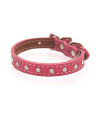 Tuscan Crystallized Leather Dog Collar by Auburn Leather - Pink