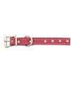 Tuscan Crystallized Leather Dog Collar by Auburn Leather - Pink