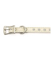 Tuscon Crystallized Leather Dog Collar by Auburn Leather - White