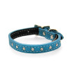Tuscan Crystallized Leather Dog Collar by Auburn Leather - Turquoise