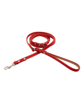 Saratoga Suede Leather Dog Leash by Auburn Leather - Red
