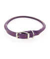 Round Leather Dog Collar by Auburn Leather - Purple