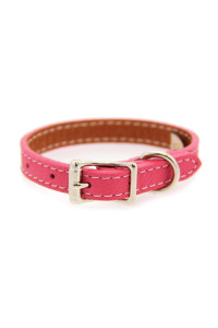 Tuscan Leather Dog Collar by Auburn Leather - Pink
