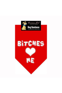 Bitches Love Me Dog Bandana - Red