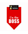 I'm the Boss Dog Bandana - Red