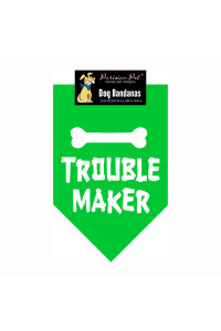 Troublemaker Dog Bandana - Green