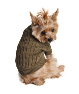Cable Knit Dog Sweater by Doggie Design - Herb Green