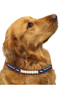 Denver Broncos Leather Dog Collar