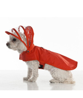 Push Pushi Rainbow Line Dog Raincoat - Red
