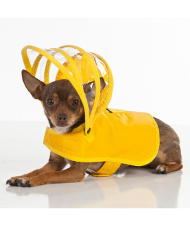 Push Pushi Rainbow Line Dog Raincoat - Yellow
