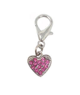 Basic Heart D-Ring Pet Collar Charm by FouFou Dog - Pink