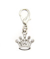 Crown D-Ring Pet Collar Charm by FouFou Dog - Clear