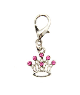 Crown D-Ring Pet Collar Charm by FouFou Dog - Pink