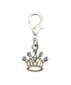 Crown D-Ring Pet Collar Charm by FouFou Dog - Blue