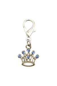 Crown D-Ring Pet Collar Charm by FouFou Dog - Blue